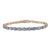 Tennis Bracelet With Blue Sapphire and Diamonds Set in Solid 14k Yellow Gold For Sale