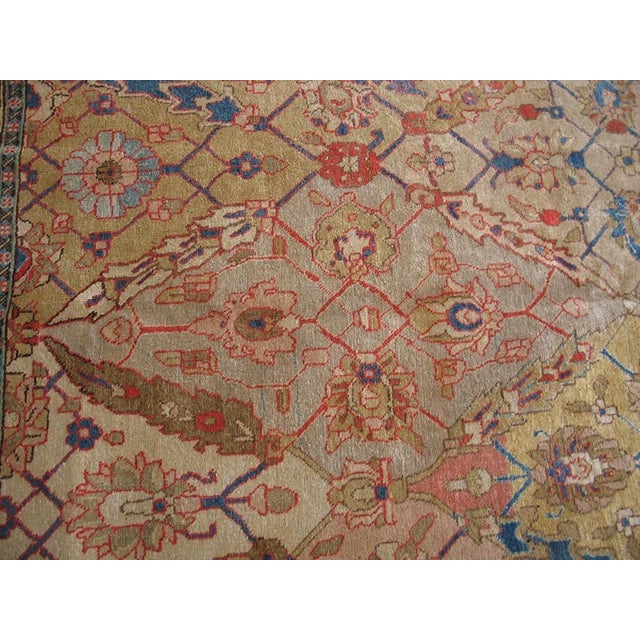 Beautiful Ivory Background and Rosette Medallion Design Antique Persian Tabriz Rug For Sale - Image 4 of 7