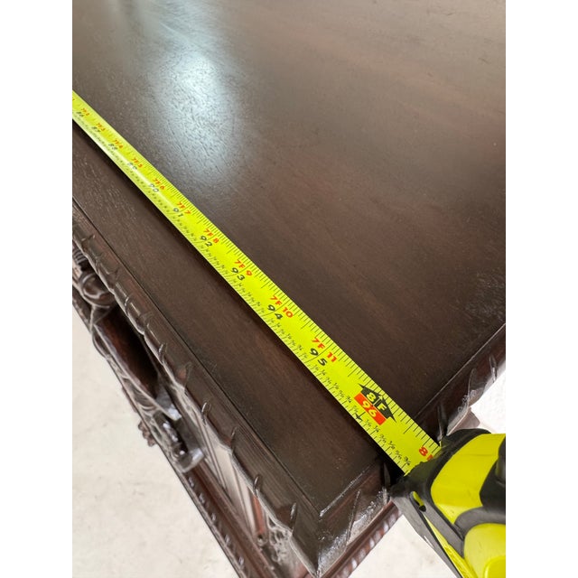 1950s Heavily Carved Spanish Style MCM Sideboard W/ All Keys For Sale - Image 10 of 12