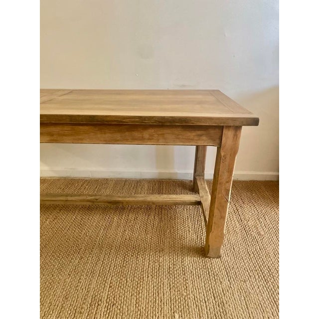 French Dining Table in Oak with Benches, Set of 3 For Sale - Image 5 of 18