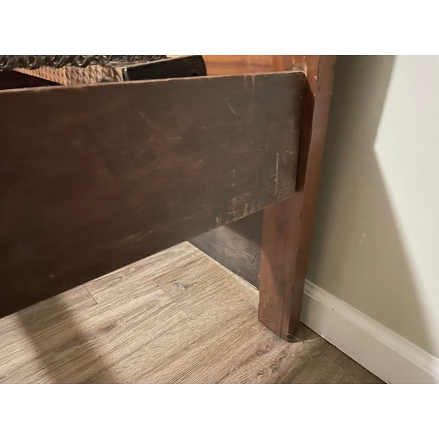 Late 20th Century Carved Hardwood Twin Bed For Sale - Image 10 of 12