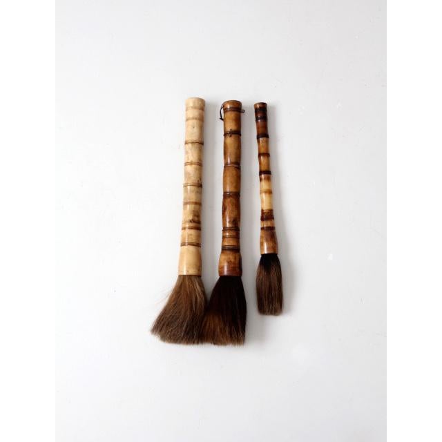 Antique Chinese Calligraphy Brushes Set of 3 Chairish