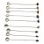 19th Century Collection of Nine Brazilian Silver & Quartz Crystal Iced Tea Spoons or Muddlers - Set of 9 For Sale