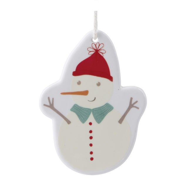 2020s Ceramic Snowman Ornament Set of 12 For Sale - Image 5 of 5