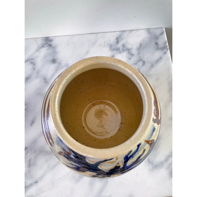 Mid 20th Century Rustic Glazed Stoneware Pot With Dragon Motif For Sale - Image 4 of 10