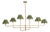 Regina Andrew Polly Chandelier, Natural Brass with Olive Scalloped Shade - 2 cartons For Sale