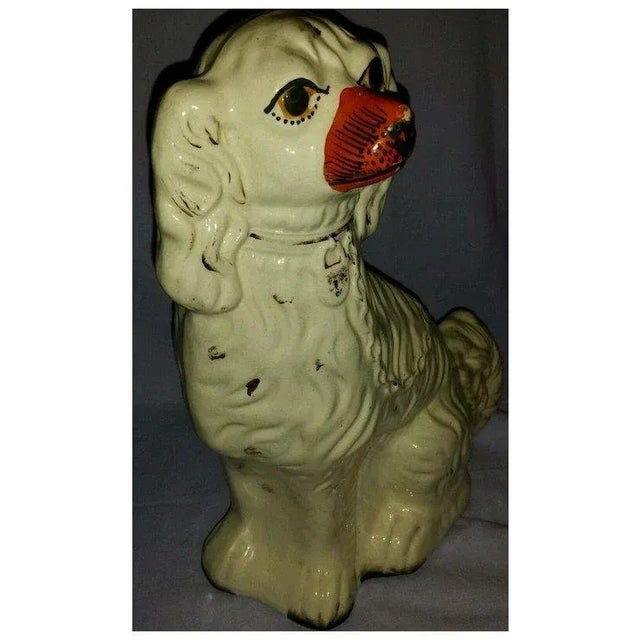Large Antique 19th Century English Victorian Staffordshire Pearlware Pottery King Charles Spaniel Dog For Sale In New York - Image 6 of 11