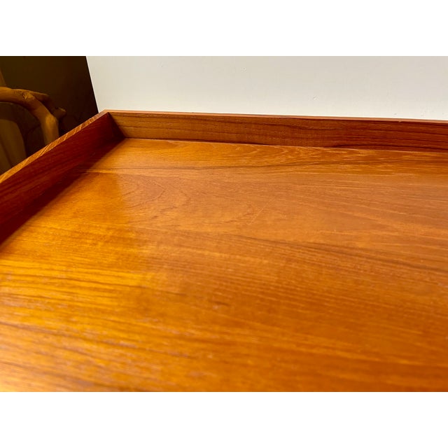 Brown Large Danish Modern Tray in Teak, 1960s For Sale - Image 8 of 10