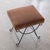 Metal Panoplie Iron Loop Stool, Brown Chenille For Sale - Image 7 of 12