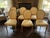 Elegant set of six Harris Marcus Furniture dining chairs featuring classic Louis XVI-style oval backs with carved wood...