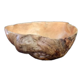 Handcrafted Spruce Burl Wood Bowl With Live Edge For Sale