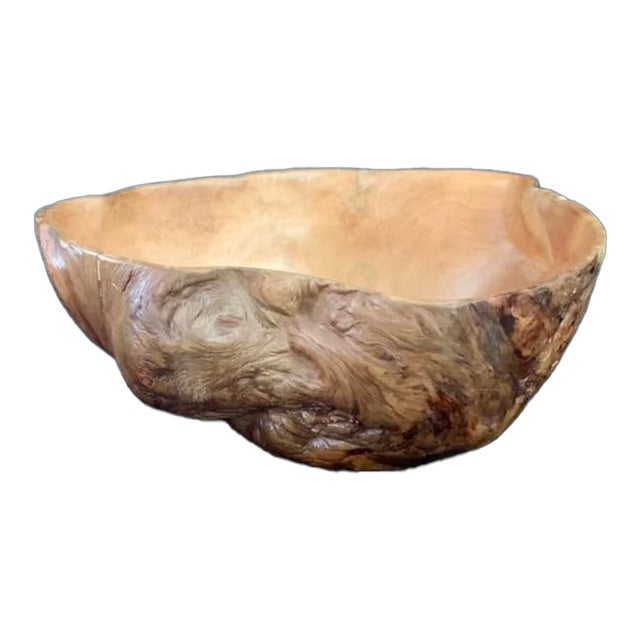 Handcrafted Spruce Burl Wood Bowl With Live Edge For Sale