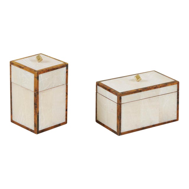 Maitland-Smith Blakely Boxes - A Pair For Sale