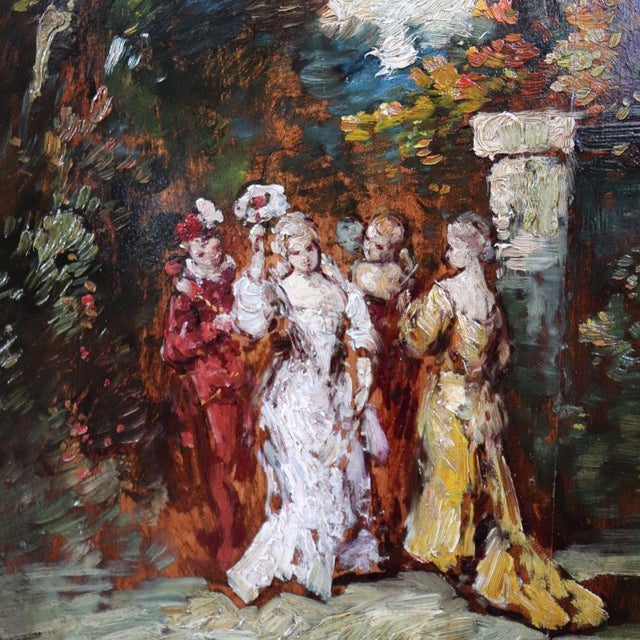 19th Century Adolphe Joseph Thomas Monticelli, Gallant Scene, 19th Century, Oil on Board, Framed For Sale - Image 5 of 14