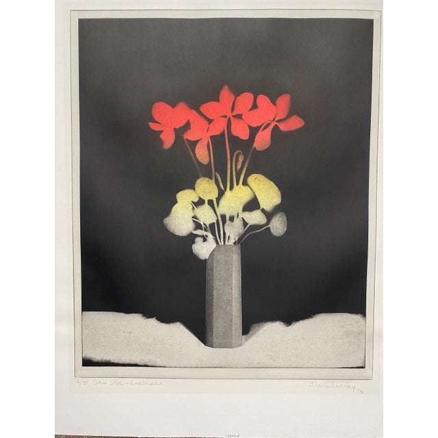 1978 Alan Tinley Cyclamen Aquatint Etching For Sale - Image 6 of 6