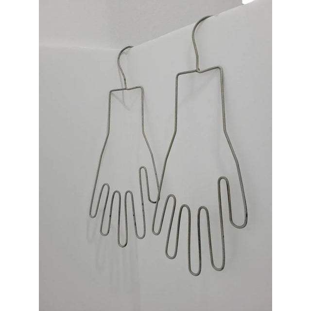 1940s Vintage Wire Glove Form Topiary Plant Garden Display Hangers - a Pair For Sale - Image 5 of 7
