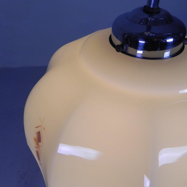 Art Deco Pendant Lamp with Glass Decagonal Shade, 1930s For Sale - Image 14 of 18