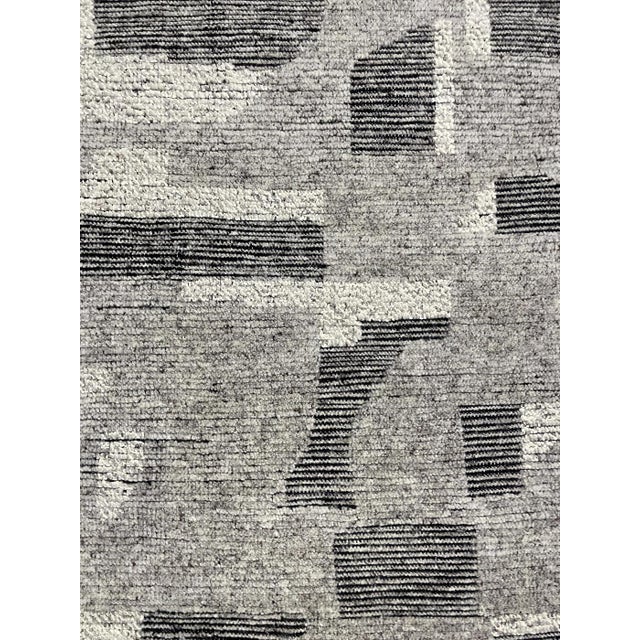 Modern Hand Knotted Modern Design Wool & Silk Rug. 9'01" X 12'03" For Sale - Image 3 of 4