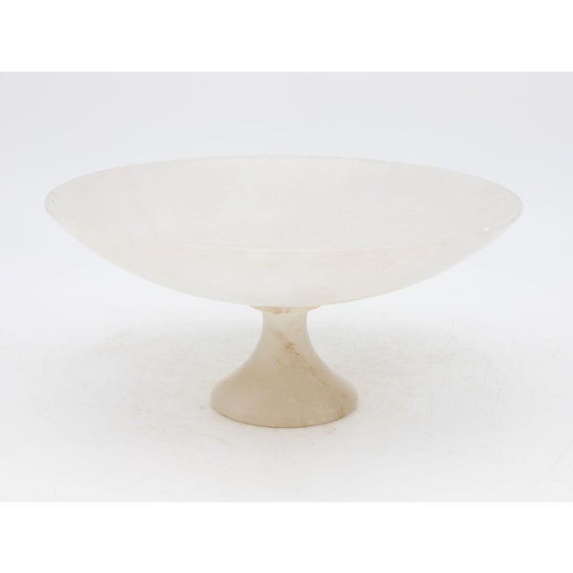 This early 20th-century Italian Neoclassical style alabaster compote or bowl exudes timeless elegance with its translucent...
