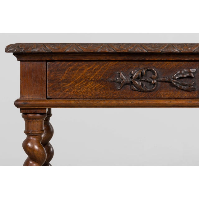 Antique French Louis XIII Style Oak Writing Table or Side Table, Late 19th Century For Sale In New York - Image 6 of 18
