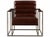 Transitional Transitional Hensen Leather Accent Chair, Brown For Sale - Image 3 of 3