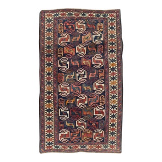 Galerie Shabab Collection Early 20th Century Caucasian Kuba Throw Rug For Sale