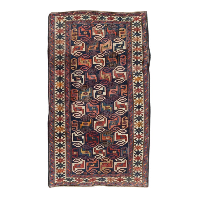 Galerie Shabab Collection Early 20th Century Caucasian Kuba Throw Rug For Sale