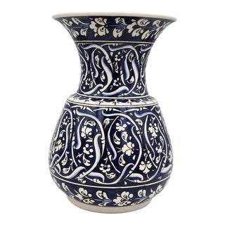 Handmade Anatolian Stone Vase With Traditional Coronation For Sale