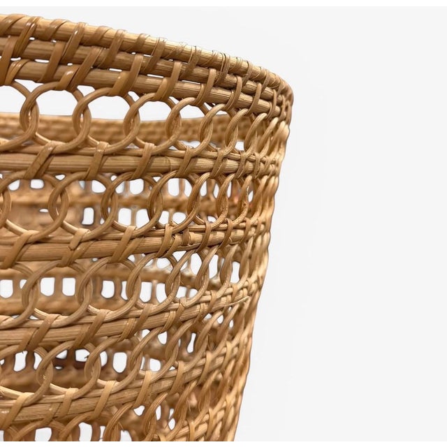 Danish Woven Rattan Waste Basket, 1960s For Sale - Image 4 of 6