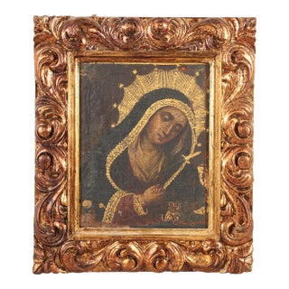 Mater Dolorosa, Oil on Cloth Over Panel, 19th Century For Sale