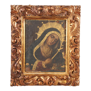 Mater Dolorosa, Oil on Cloth Over Panel, 19th Century