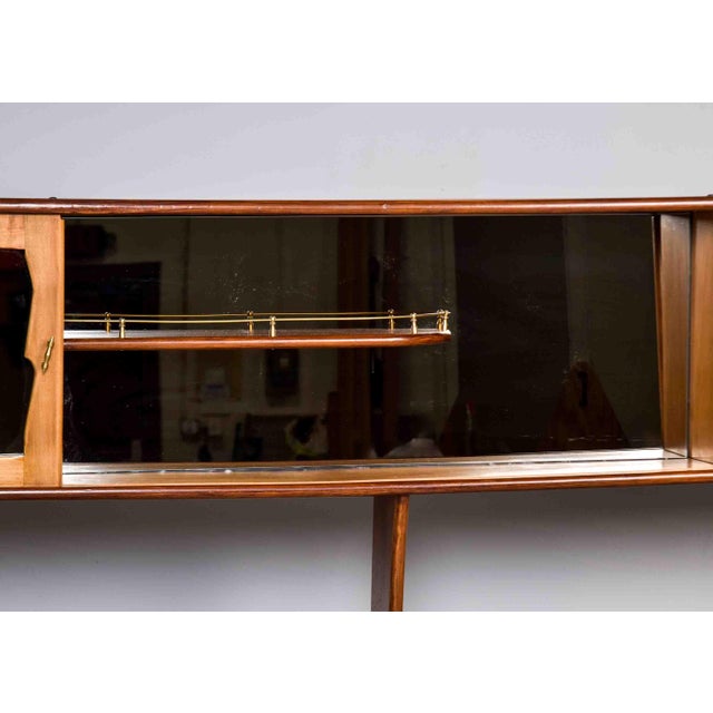 Mid-Century Italian Bar Cabinet With Mirrored Sliding Doors For Sale In Detroit - Image 6 of 12