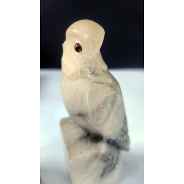 Mid 20th Century Italian Alabaster Parrot Bookends, Hand-Carved Stone Sculptures For Sale In New York - Image 6 of 16