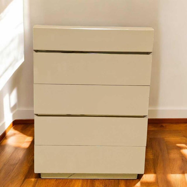 Lane Postmodern Five-Drawer Tallboy Dresser, Mid-Century Modern, Mid-Century For Sale - Image 13 of 14