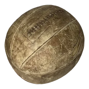 Vintage Brown Leather Medicine Ball Sports Exercise Healthy Workout Laced