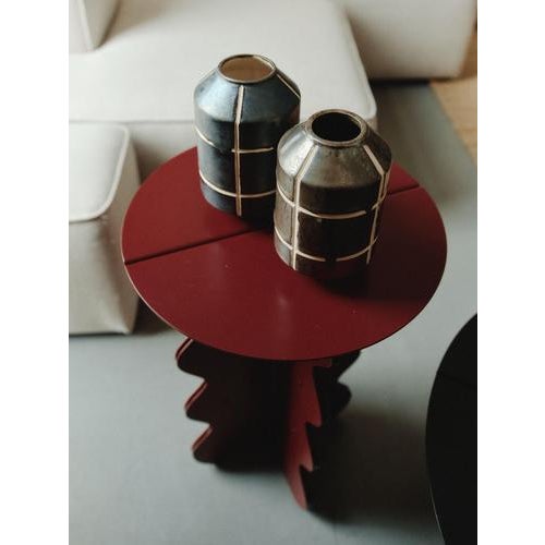 Gold Navazi Decoration Vase in Scorched Coal Ceramic and Stainless Steel by Svitanok For Sale - Image 8 of 9