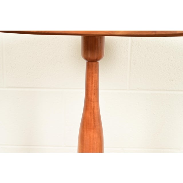 Wood Harden Furniture Arts and Crafts Shaker Solid Cherry Wood Pedestal Occasional Side Table or Drinks Table For Sale - Image 7 of 12