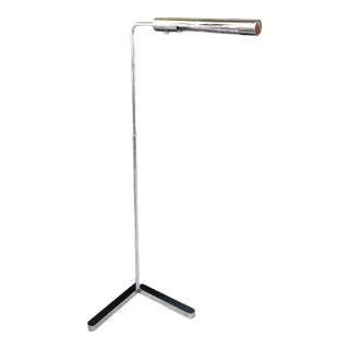 Adjustable Mid-Century Modern Casella Chrome Floor Lamp For Sale