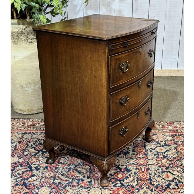 Vintage English Walnut Chest of Drawers, 1950s For Sale - Image 12 of 14