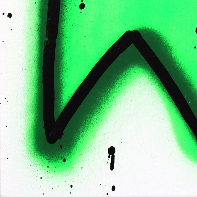 Green Googles - Original Colorful Abstract Mixed Media Painting on Canvas by Amber Goldhammer For Sale - Image 4 of 9