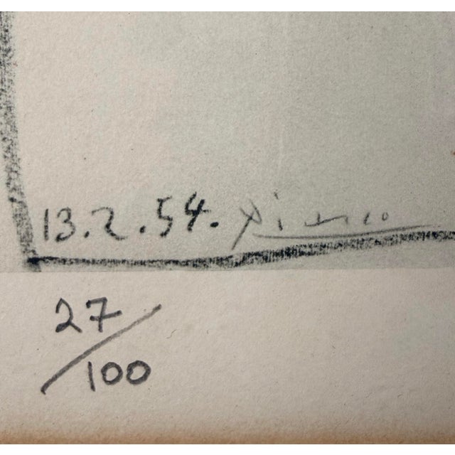 Mid-Century Modern Pablo Picasso (1881-1973) "Danses," 1954 Lithograph on Arches Wove Paper, Numbered 27/100 in Pencil. Signed and Dated "13.2.54. Picasso" in the Plate. For Sale - Image 3 of 6