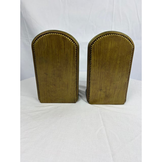 Hollywood Regency Green & Brass-Toned Peacock Bookends - A Pair For Sale - Image 10 of 11