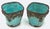 Modern Pair Italian Turquoise Crackle Glaze Cachepots by Arte Italica For Sale - Image 3 of 7