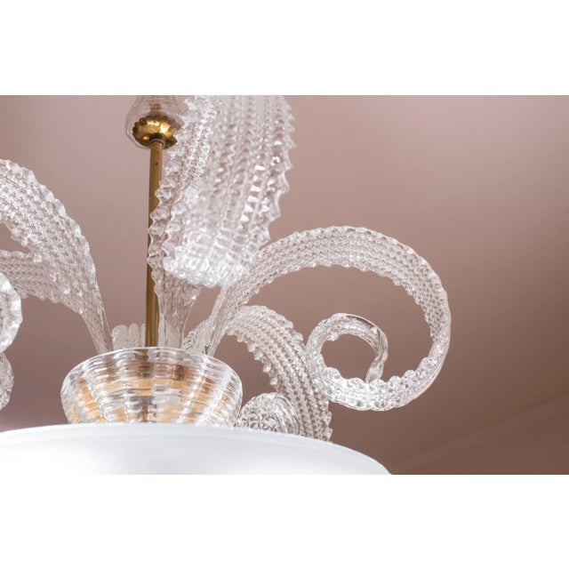 Vintage Art Decò Barovier & Toso Chandelier, 1940s For Sale - Image 9 of 12