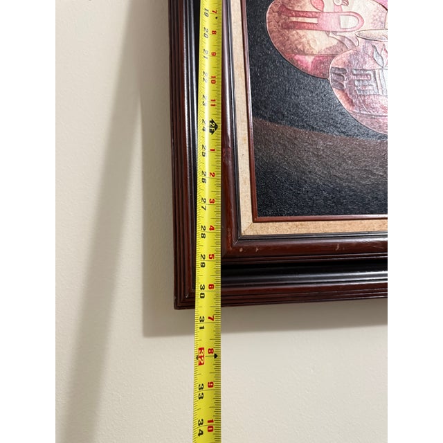 1970s Richard Haines Southwest Pottery Design Framed Oil Painting For Sale - Image 4 of 5