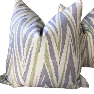 Anna French for Thibaut "Highland Peak" in Plum Pillows- a Pair For Sale