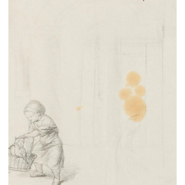 M. Neher, Children with Kittens, 1803, Pencil For Sale - Image 4 of 5