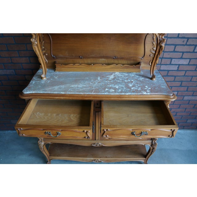 Antique French Louis XV Marble Top Buffet For Sale - Image 6 of 8