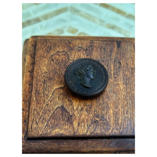 Ooak Antique Wood Box/ Pressed Horn Mourning Cameo For Sale - Image 4 of 10