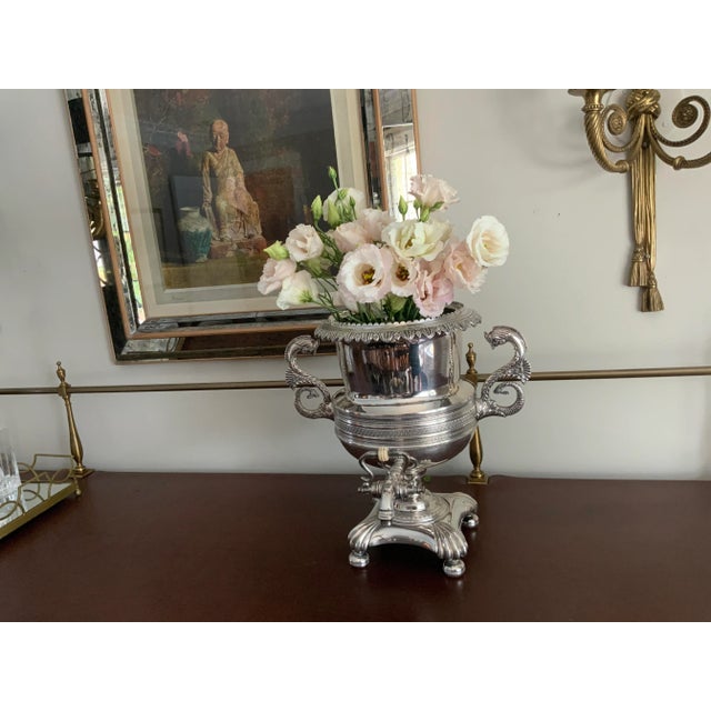 Vintage English, Silver Plated, Coffee Urn / Samovar/Margarita/Ice Tea/Planter For Sale - Image 11 of 12
